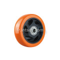 Roulettes pivotantes en PVC orange noir de 5 "noir